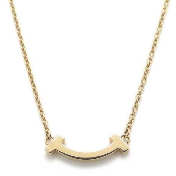 TIFFANY & Co. Tiffany T Smile Necklace Mini 18KRG Women's 295003